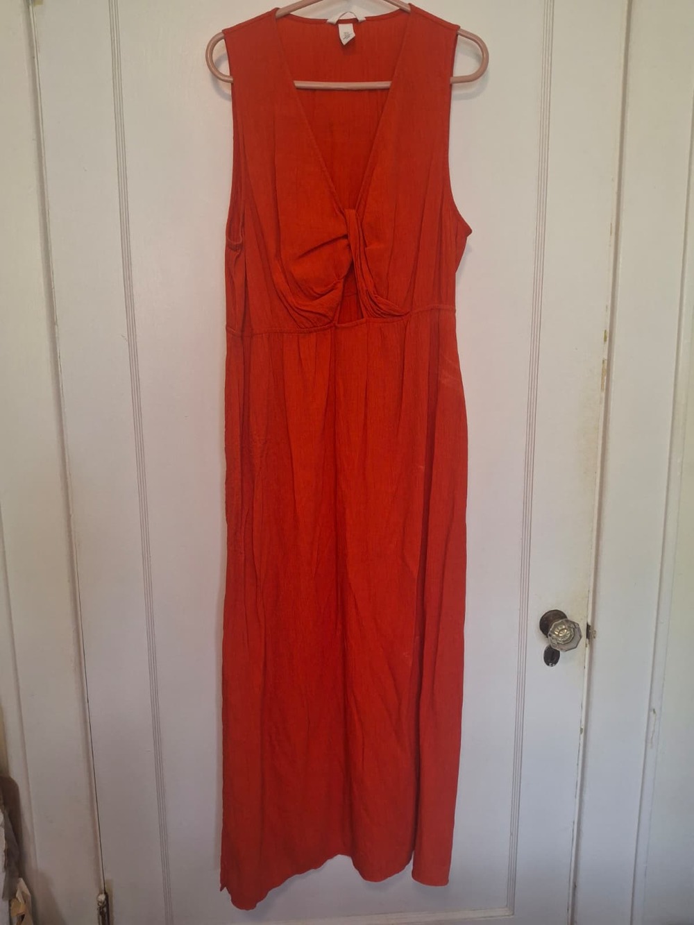 H&M Twist-Front Maxi Dress, Burnt Orange, Women's, Size XL